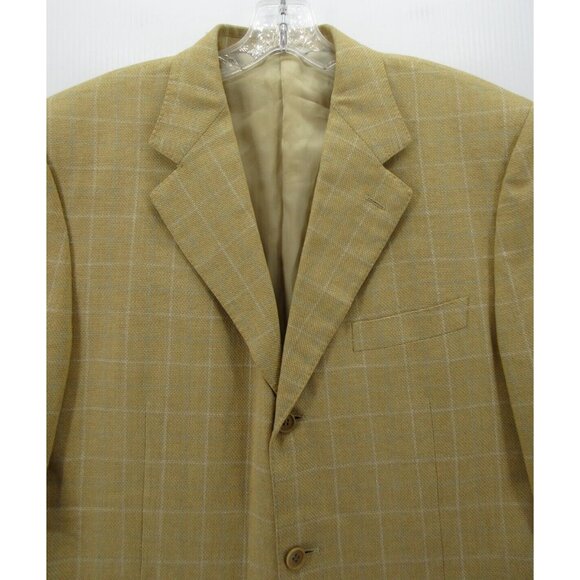 Canali Sport Coat 42 L Blazer Silk Wool Jacket Windowpane Tweed IT 52 - Picture 2 of 15
